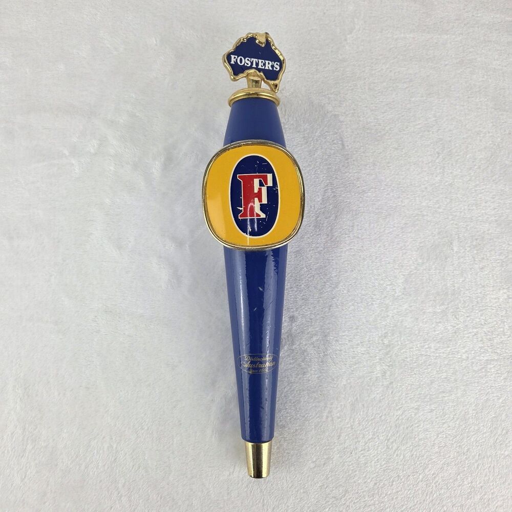 Foster's Lager Beer‎ Tap Handle Blue Gold Draft Beer Knob Bar Man Cave Decor